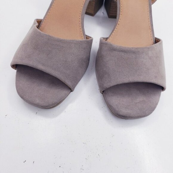 Universal Thread Taupe Megan Faux Suede Open Toe Heels Women's Size 11 New NWT - Picture 6 of 12